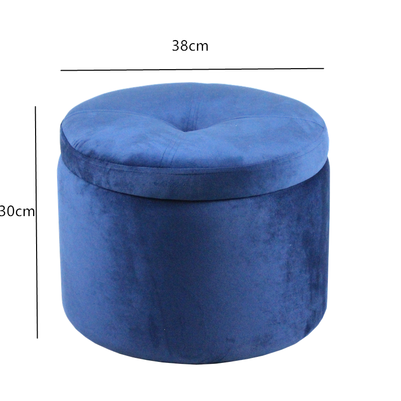 Modern square shape velvet fabric folding storage ottoman