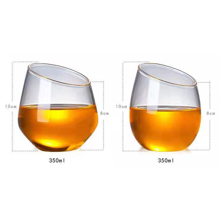 Crystal Glass Cup Oblique Rim Hand Blown Glass High Borosilicate