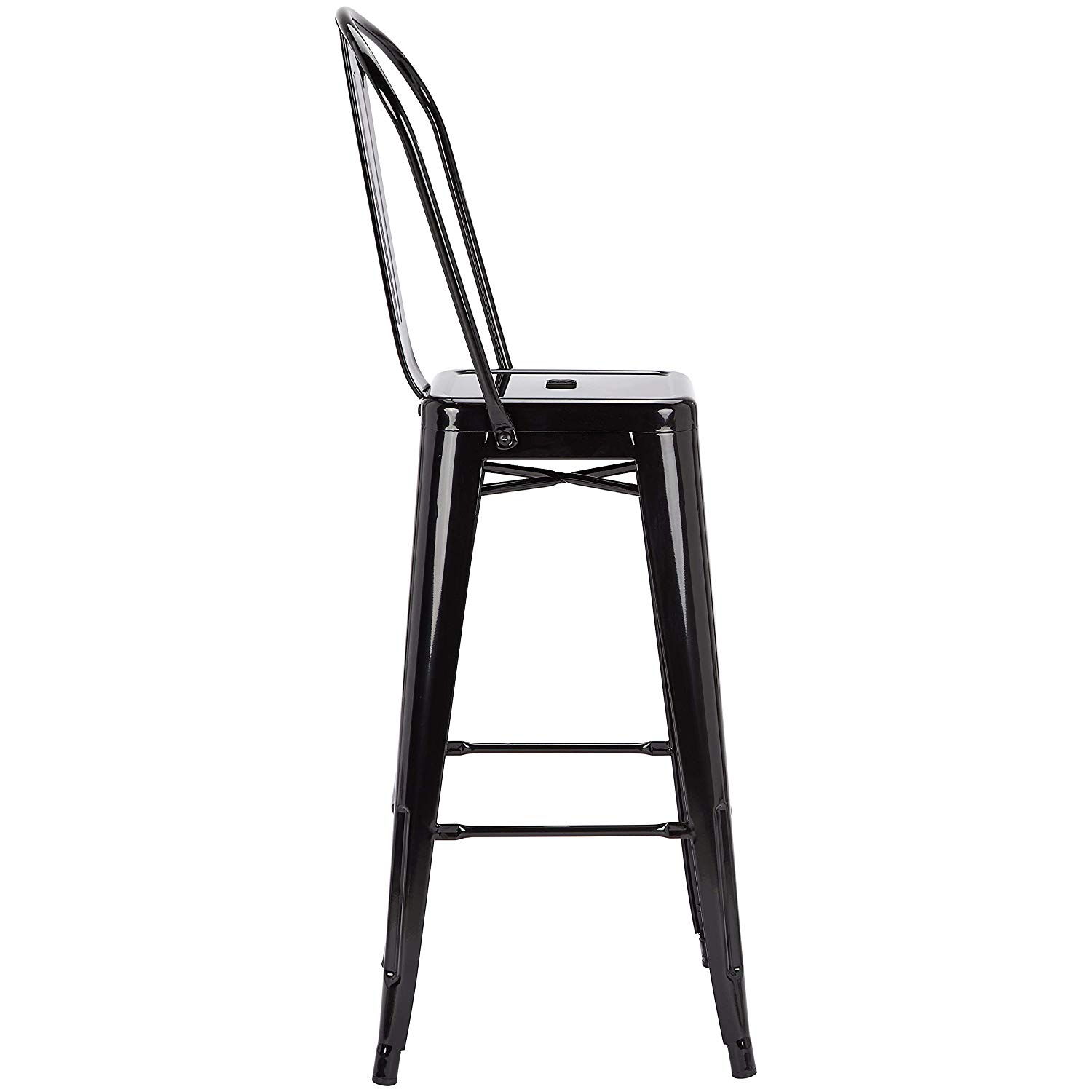 Full Metal Silla Bar Industrial Bar Furniture Black Silver Kitchen Counter Height Bar Stools Backs