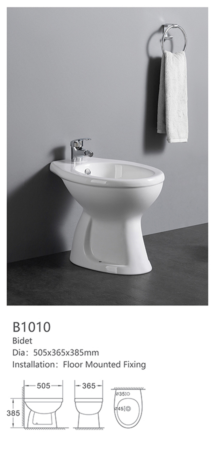 B1010 Western style small cheap ceramic wc women wash bidet for home hotel