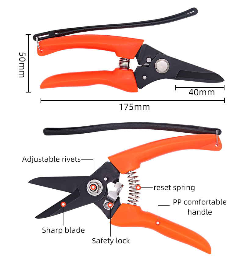 gardening scissors carbon steel garden pruner