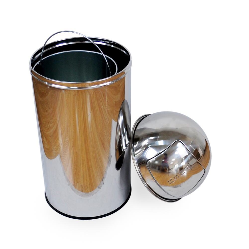 High quality 50 liter household kitchen stainless steel trash can with Inner Bucket