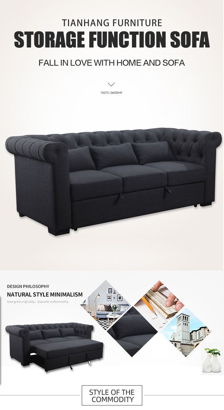 Hot sale 3 seater fabric sofa for living room Modern design sleeper sofa bed