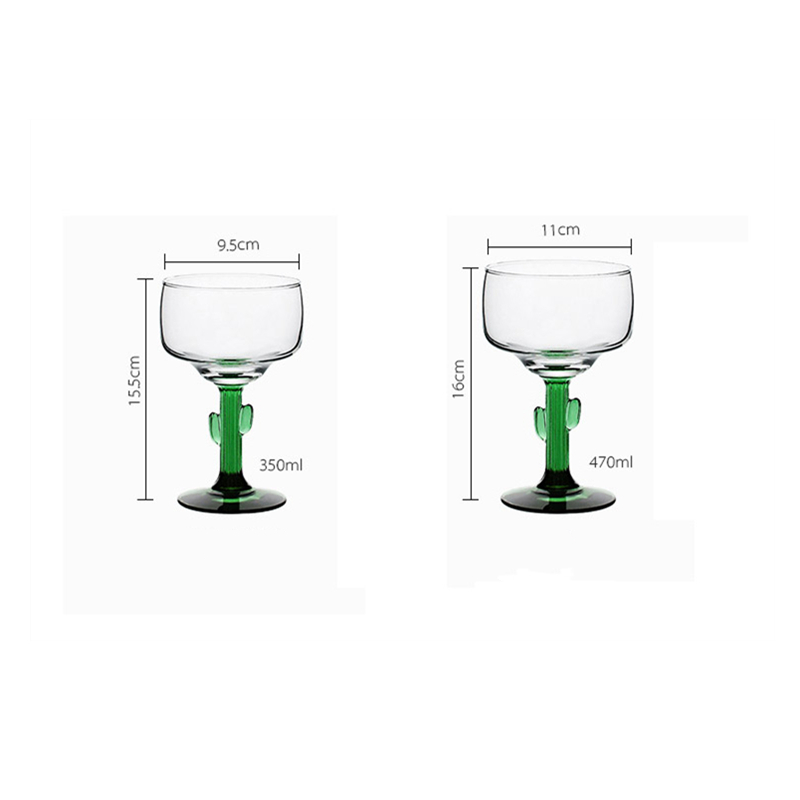 Customize Logo Borosilicate Cactus Shape Glass Cocktail Drinking Cup