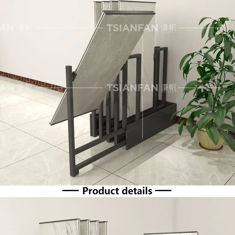 Granite Roofing Display Rack Be On Grey Corner Demonstrate Push-Pull Tile Displays Show Shelf Quartz Exhibit Shelf