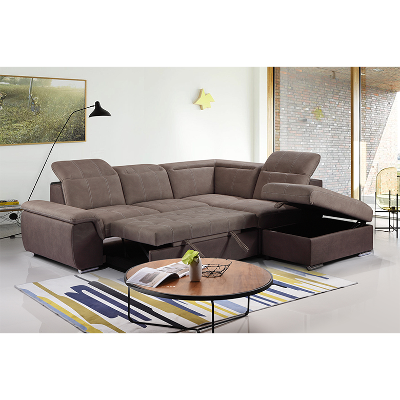 Modern living room sofa furniture with plastic leg High quality  leather folding bed sofa