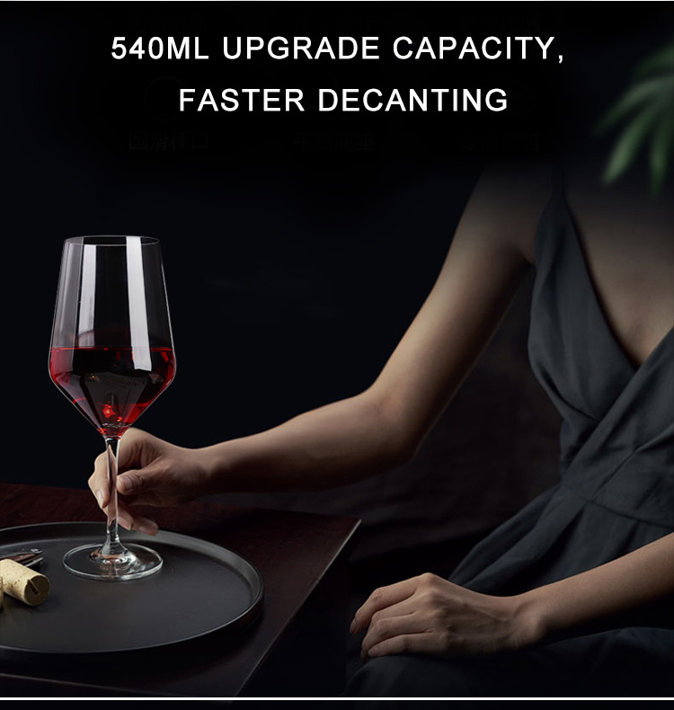 Crystal drinking 540ml goblet wine glass cup disposable