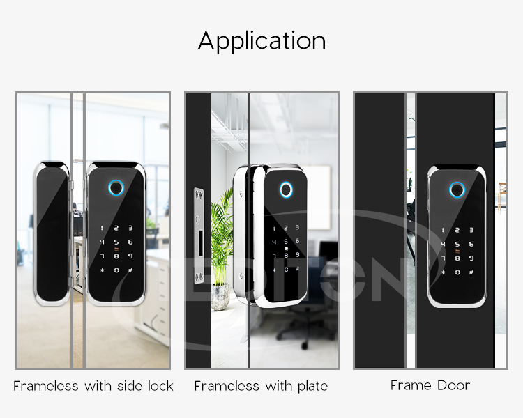 TTlock WiFi App Digital Electronic biometric Fingerprint glass door lock