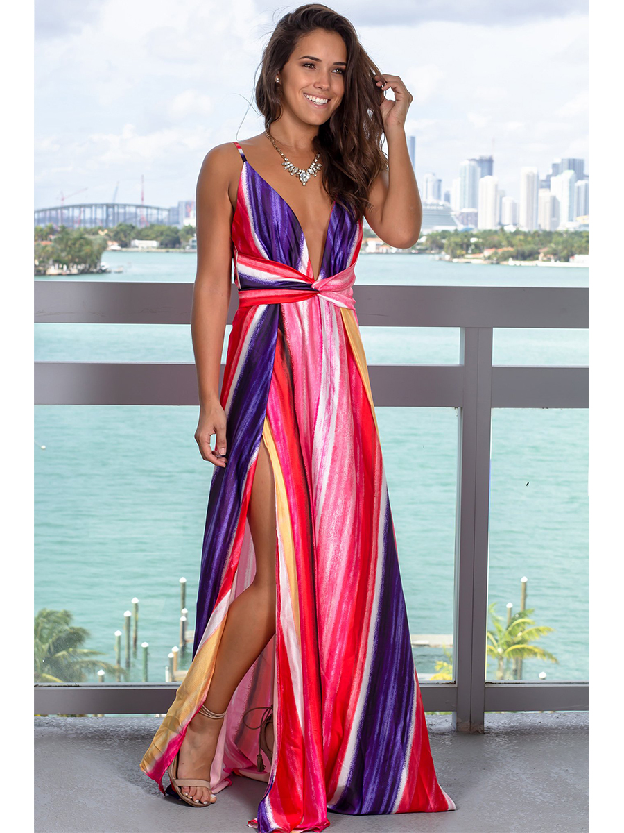 Comfortable Pink Women fashion clothing supplier silk maxi dress sexy back open evening dress