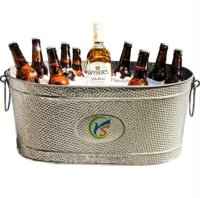 large Galvanized Metal Ice Bucket Party Tub