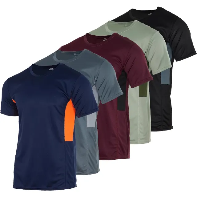Прямая Продажа с завода, одежда для спортзала, 100% растягивающаяся футболка из полиэстера, для мужской футболки с индивидуализируемым дизайном