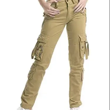 Женские Прямые спортивные брюки-карго с 6 карманами