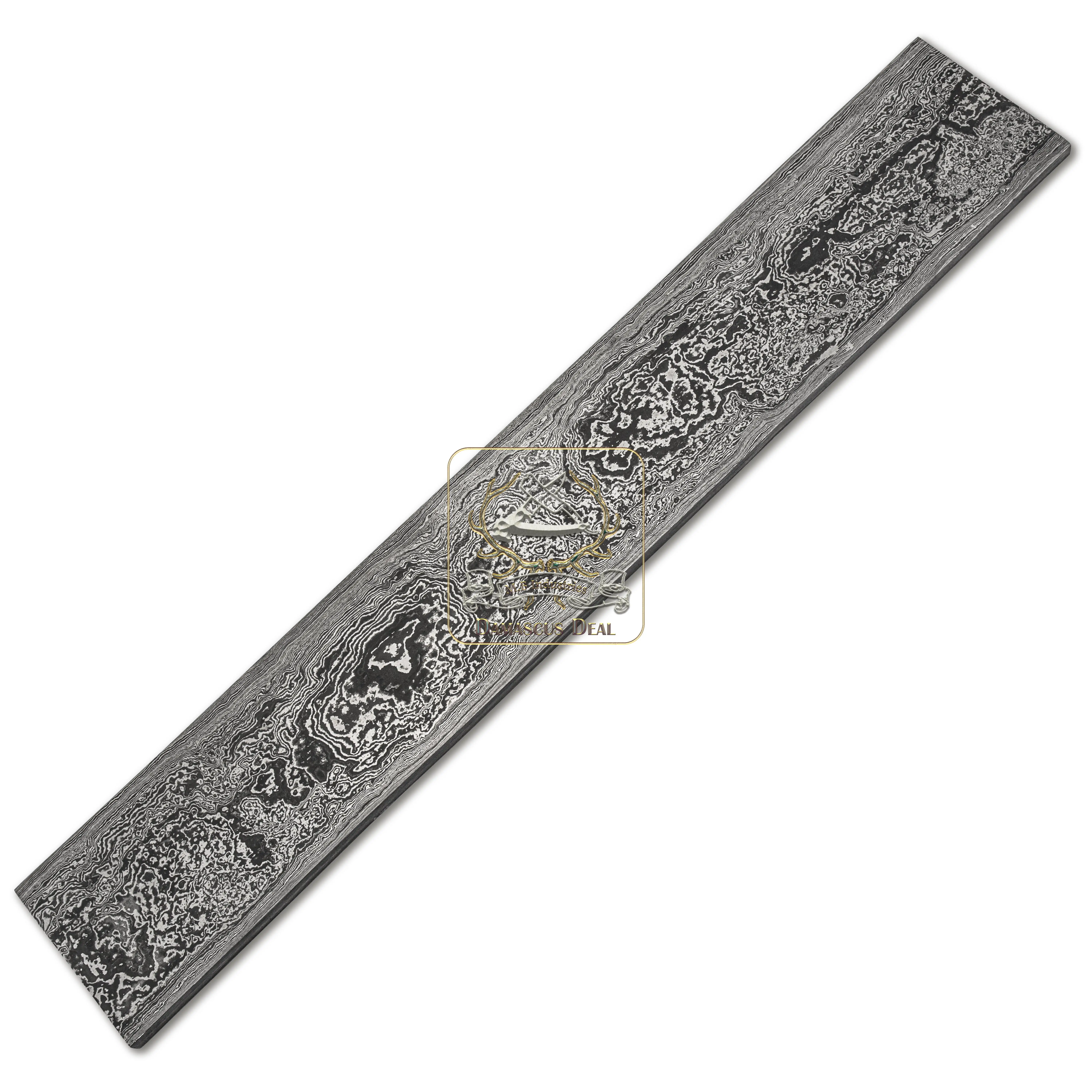 Damascus Steel Billet Random Pattern DD-Random-510 for Knife Making Hand Forged Carbon Steel Hardness 58-62 HRC Billet