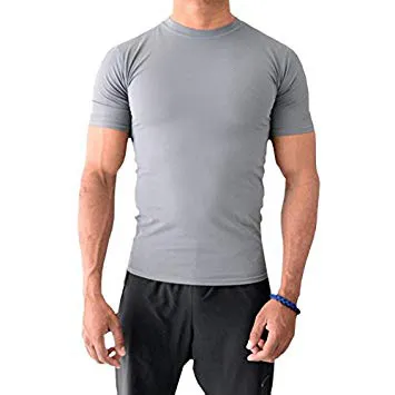Оптовая продажа, Мужские Спортивные Компрессионные рубашки из спандекса/полиэстера, спортивные футболки для занятий спортом и бега