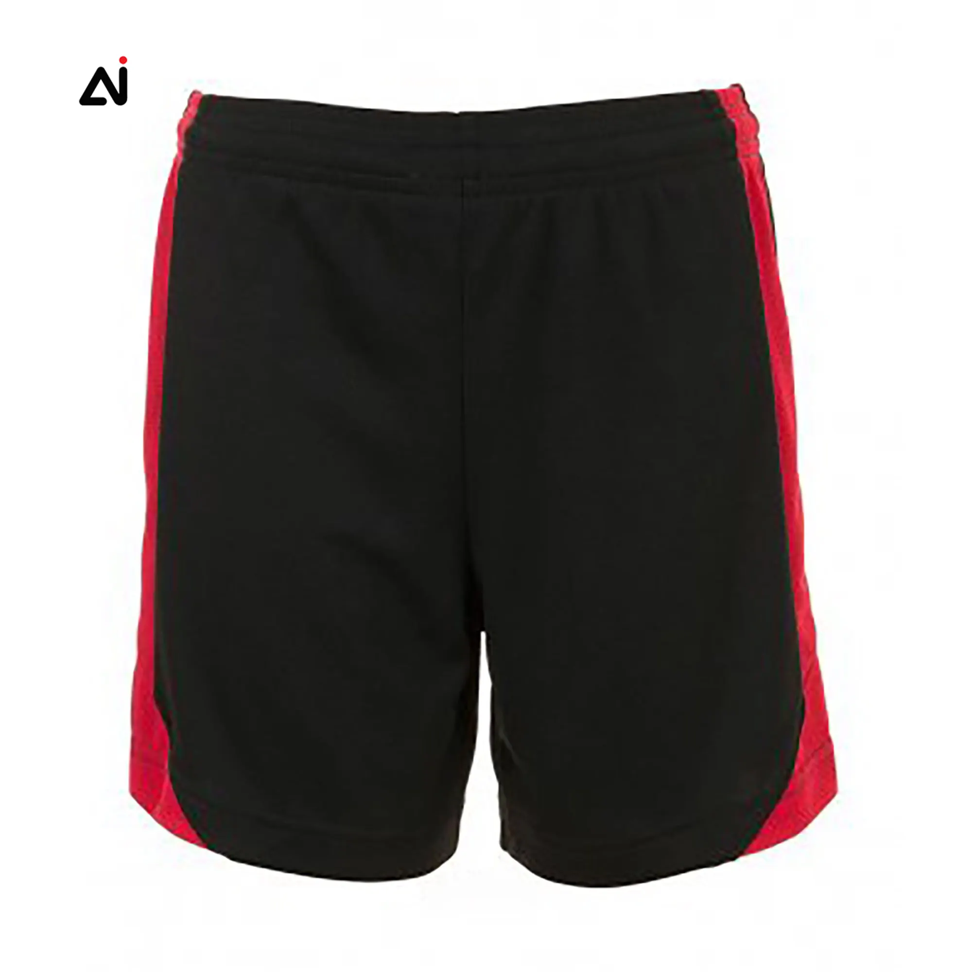 Дешевые спортивные шорты для тренировок, шорты для футбола, черные/красные полиэстер