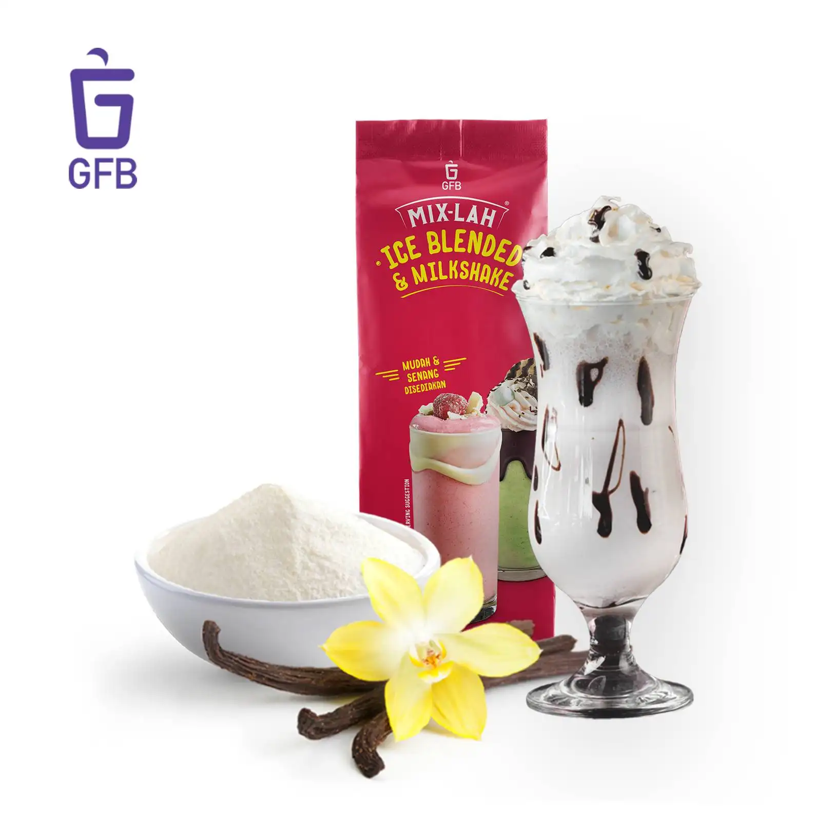 Высший сорт Малайзии, высокое качество, производитель халяльной белой дубинской базы, мгновенный порошок, ваниль, 1 кг в упаковке для Horeca и Cafe
