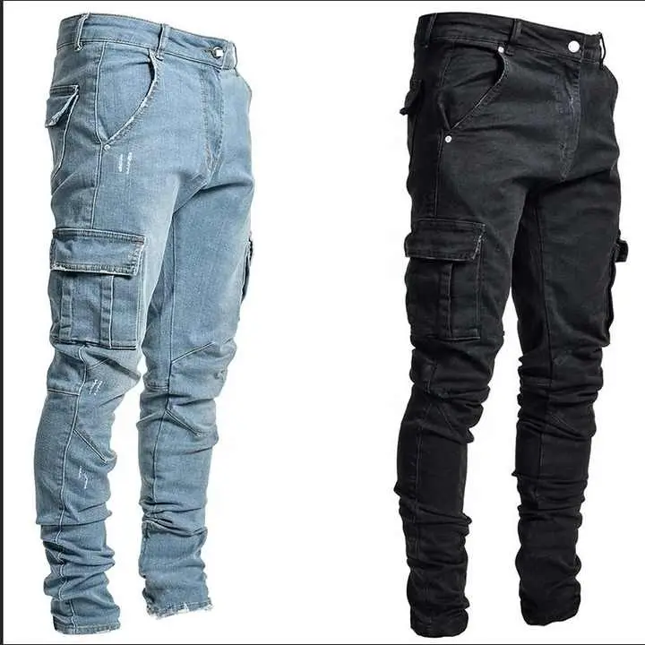 Мужские прямые джинсы со средней талией