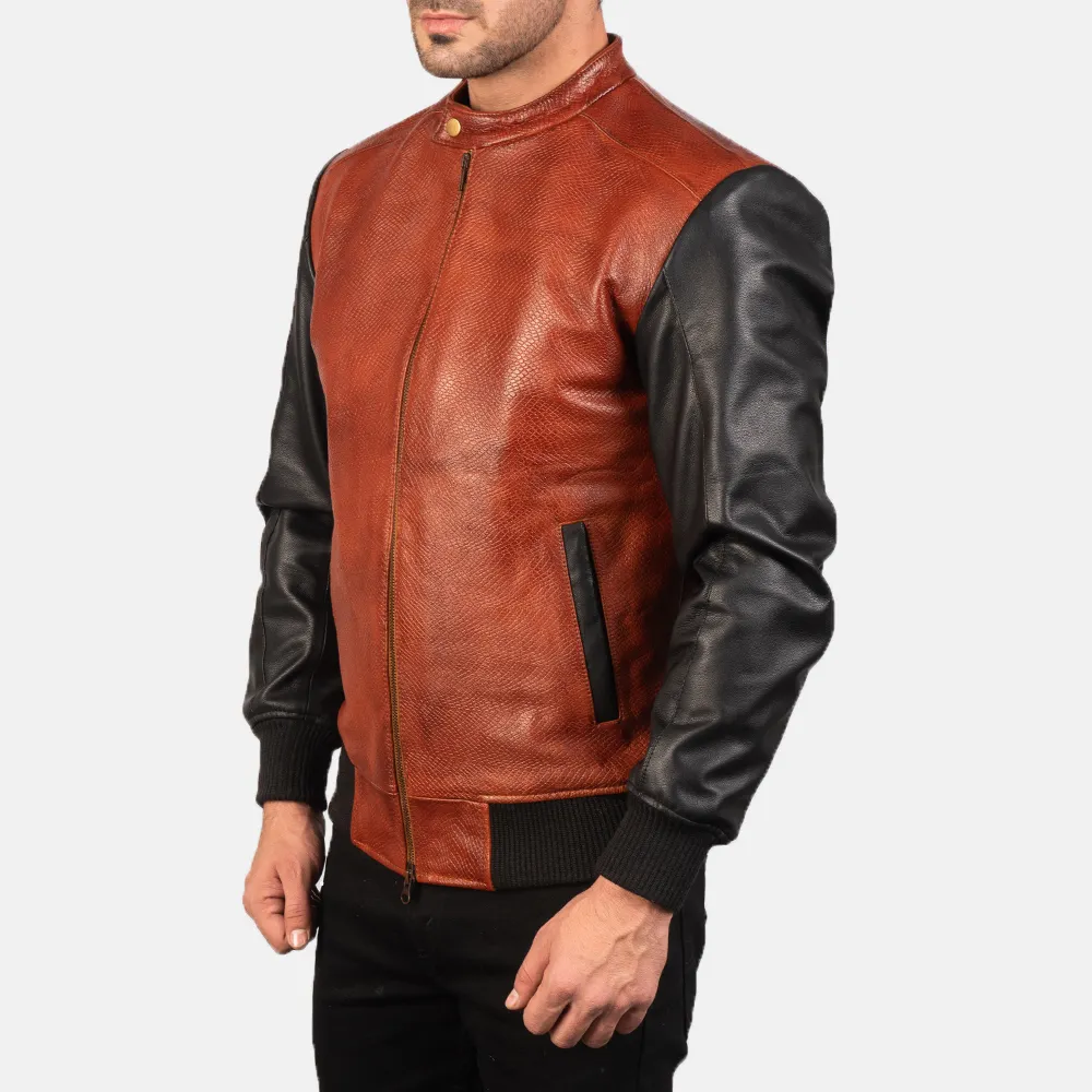 Мужская кожаная куртка для байкеров из потертой шкуры ягненка высокого качества, оптовая продажа