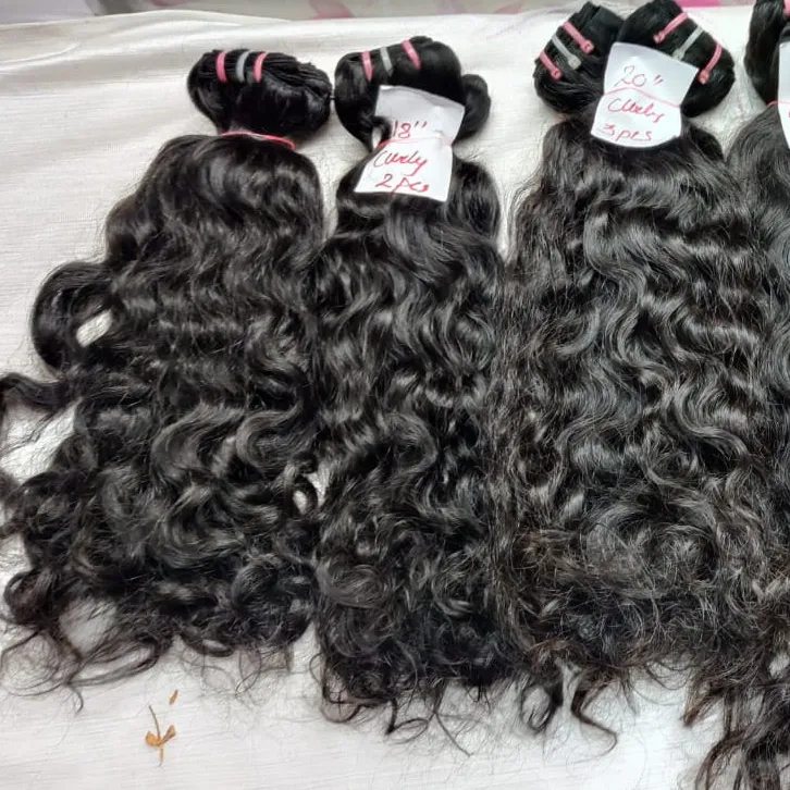 Индийские необработанные человеческие волосы для наращивания, натуральные вьющиеся волосы для наращивания, Необработанные индийские кутикулы, выровненные из Индии