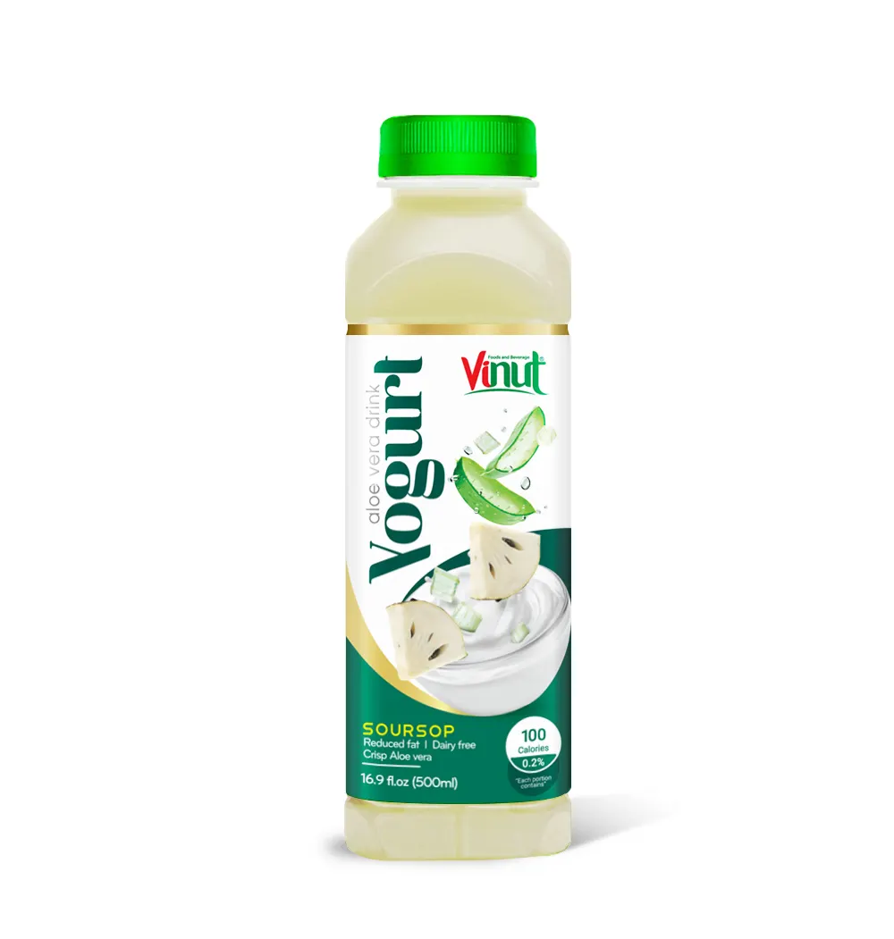 500ml Bottle VINUT Yogurt drink with Aloe vera & Soursop fruit juice Distributors Prebiotic drink