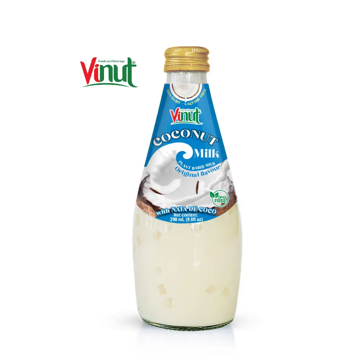 9.8 fl oz Vinut Bottle Coconut milk Original with Nata De Coco 330ml beverage distributor own brand vegan milk nut milk