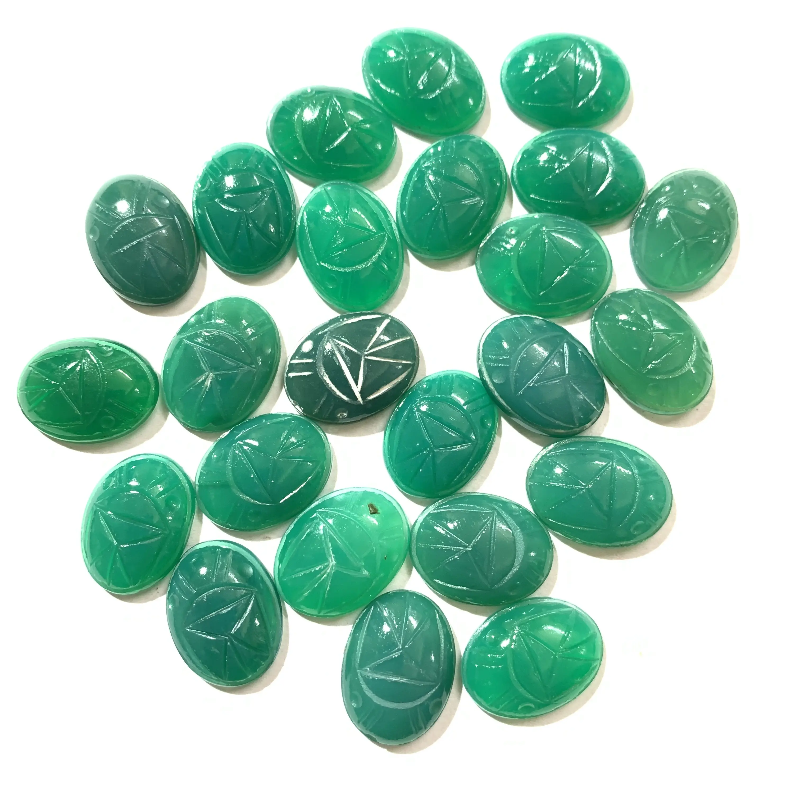 Скарабеи резьба свободный драгоценный камень натуральный 15x20 мм Овальный зеленый оникс