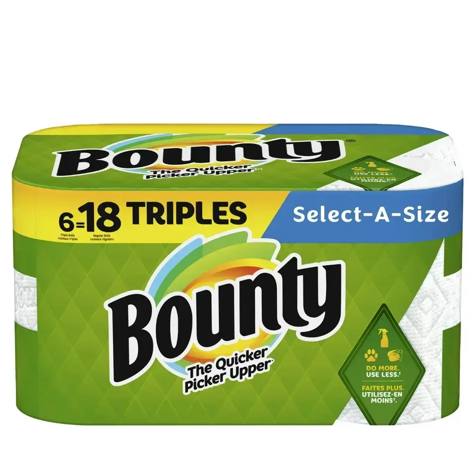 Стеганые салфетки Bounty, 1-слойные, 12,1in X 12 дюймов, 100/PK, белые