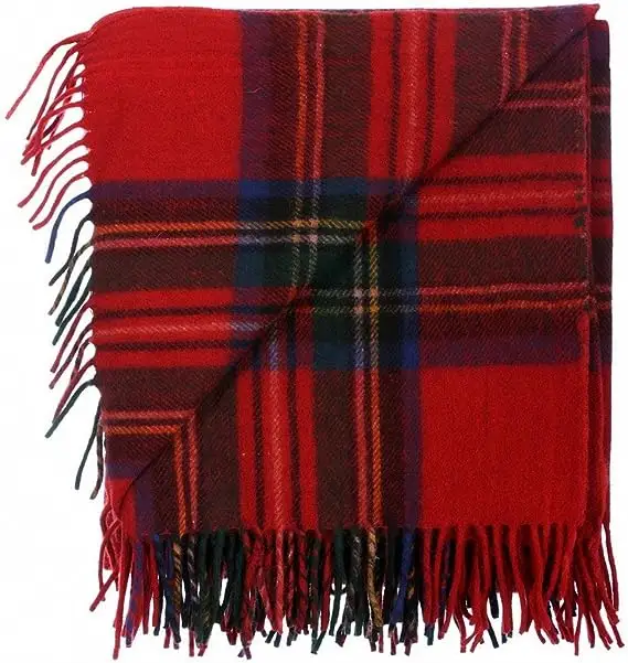 Лидер продаж, новый дизайн, мягкий красный тартан, шерстяное одеяло из 75% шерсти по оптовой цене от ИНДИЙСКОГО Производителя