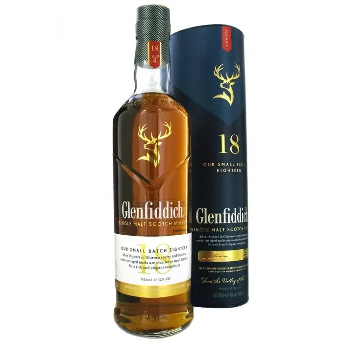 All years Glenfiddich Scotch Whisky 12, 14, 15, 18 and 21 years old available