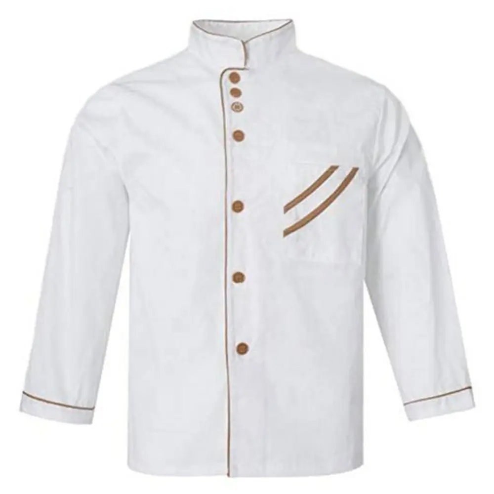 Дешевая Униформа шеф-повара, пальто с карманами, 50% хлопок, для ресторанов и отелей, Мужская и Женская приталенная кухонная куртка