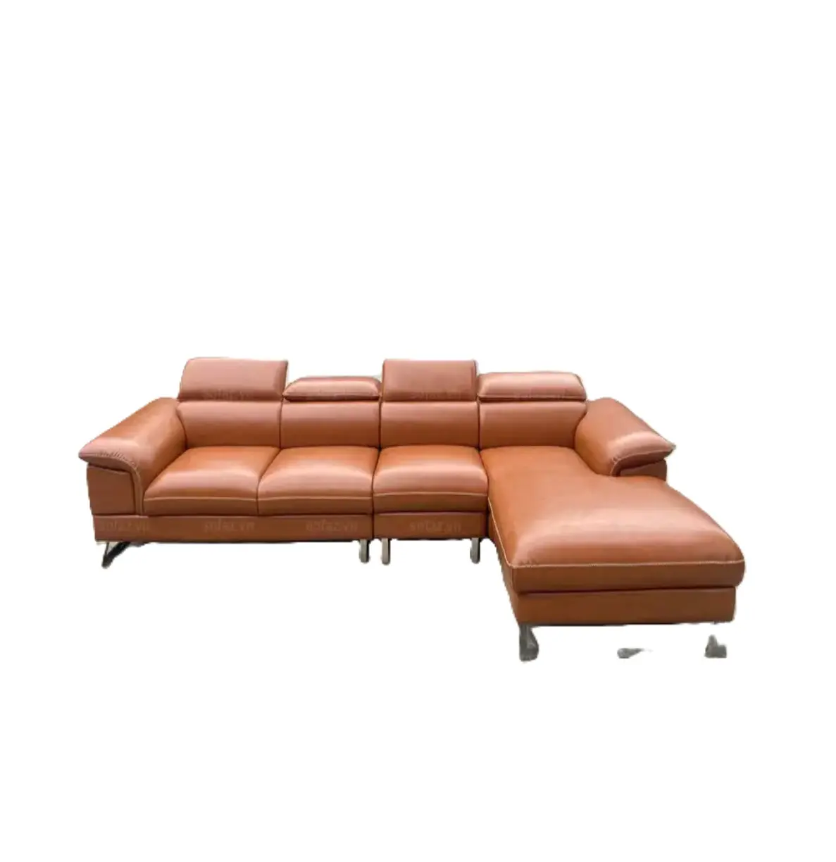 Современная гостинная Высококачественная кожаная L-образная угловая диван, Современная Оранжевая Кожа, 4 сиденья, материал кожи, ткани, войлока