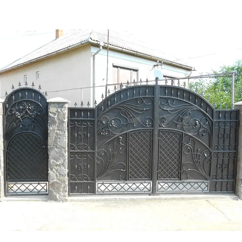 Современный дом высокого качества кованые железные главные ворота дизайн входной двери безопасности ворота и ограждение