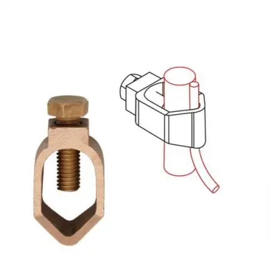 Дешевая цена, Заземление и молниезащита, лучшее качество, бронзовый Заземляющий зажим с зажимом для кабеля по хорошей цене