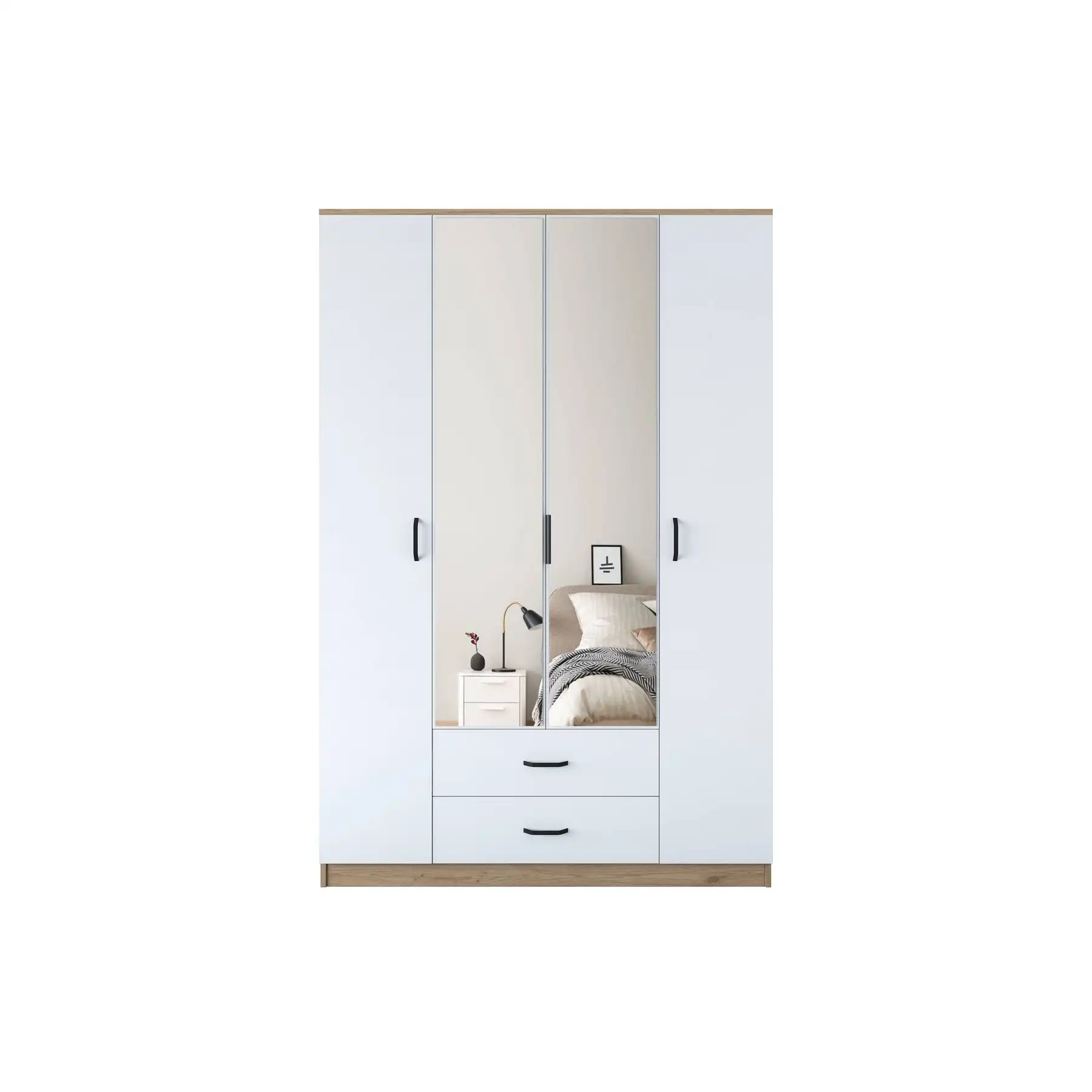 Rani BA131, зеркальные двери для шкафа с грецким орехом белого цвета, Фабричный продавец, Турецкая мебель, оптовая продажа