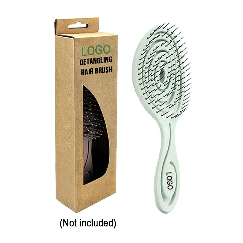 Biodegradable Natural Wheat Straw Detangling Hair Brush Flexible Vent Custom Logoeco-friendly Detangler Hairbrush