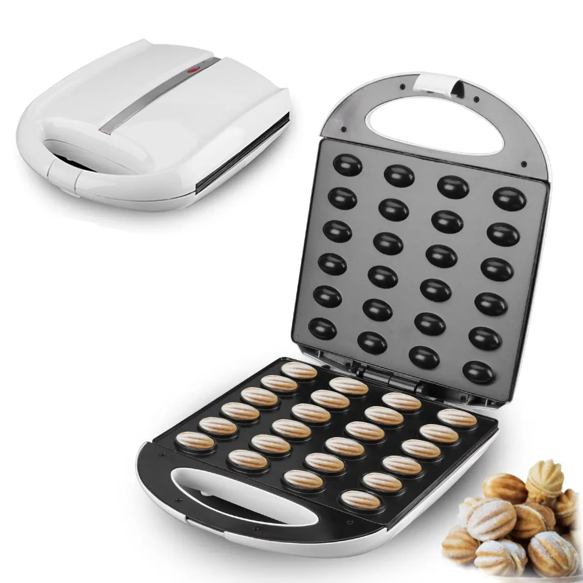 Automatic Walnut Cookie Mold Mini 24 Nuts Maker with Non-stick Coating Electric Frying Pan