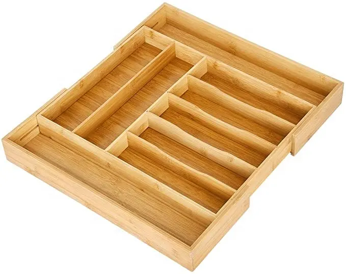 Бамбуковый ящик-органайзер, Бамбуковая полка для хранения с ящиком, бамбуковые кухонные ящики-разделители