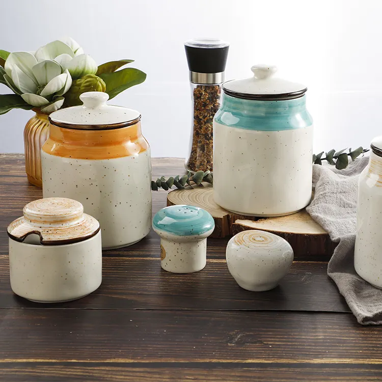 Factory price for jar sugar pot salt and tea, Ceramic sugar pot with lid, Porcelain pot for kitchenware