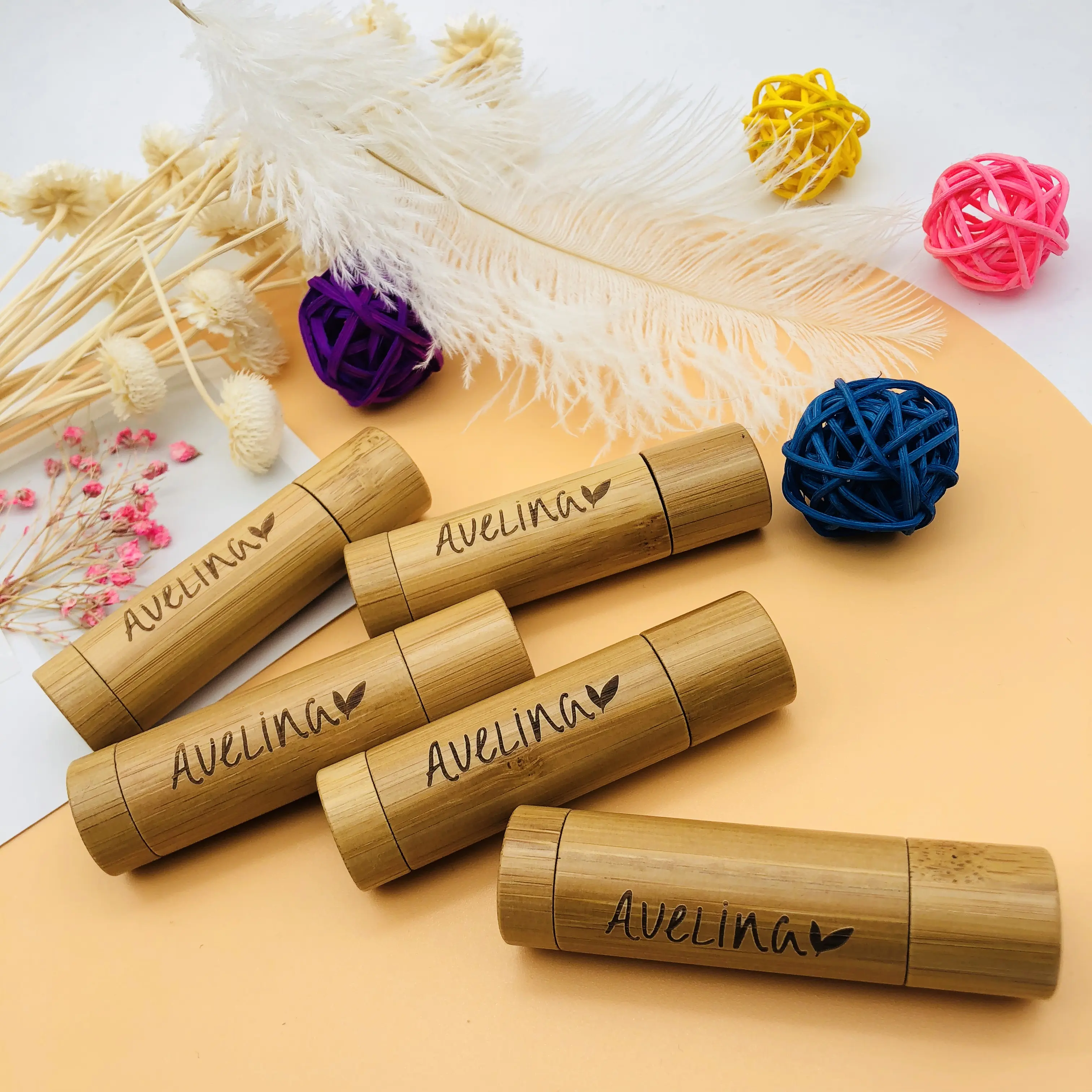 Free Sample Hot-sale Luxury Custom 5ML Bamboo Lipstick Tube Container