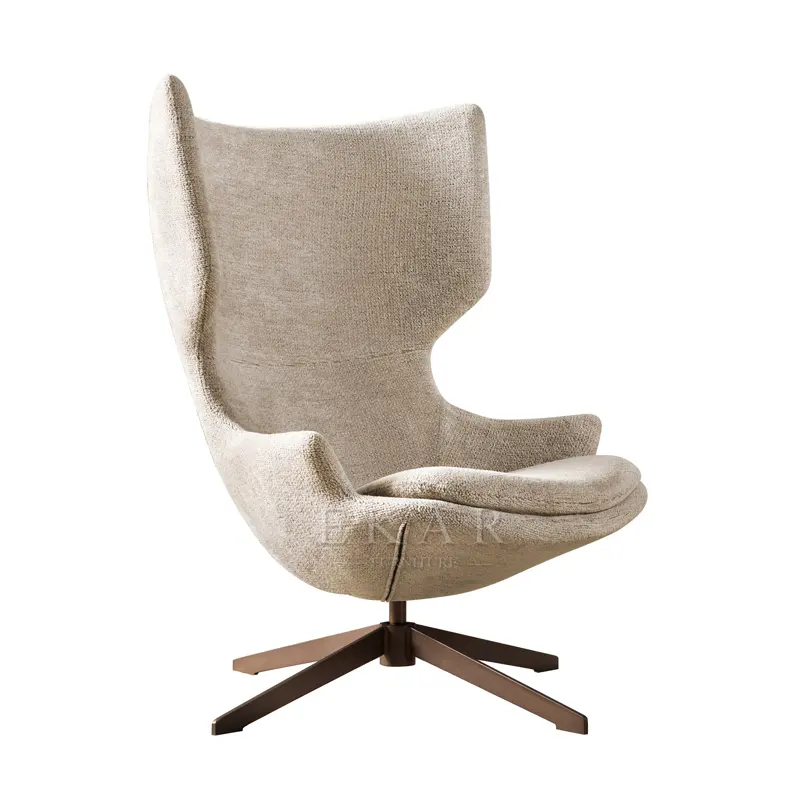 Современный эргономичный стул для гостиной Foshan, тканевый вращающийся диван, стул для отдыха, вращающийся стул для гостиной