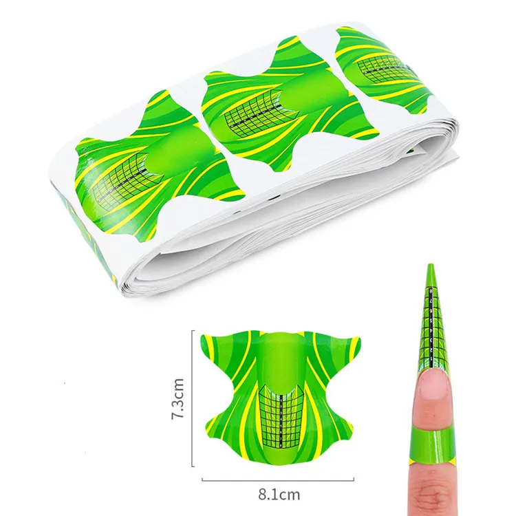2019 Hot Selling Nail Forms With Customer Logo Reusable 500 pcs Acrylic Gel Tip Guide Nail Forms