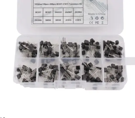 Electronic Component Assortment Box Kit BC337 BC327 2N2222 2N2907 2N3904 2N3906 S8050 S8550 A1015 C1815 Common Triode Kit