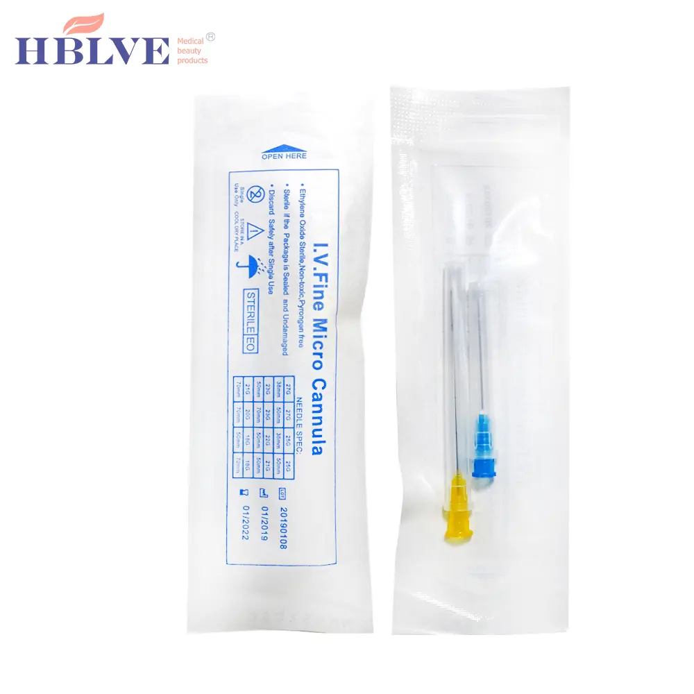 HBLVE disposable dermal filler injection 25G 50MM blunt micro cannula