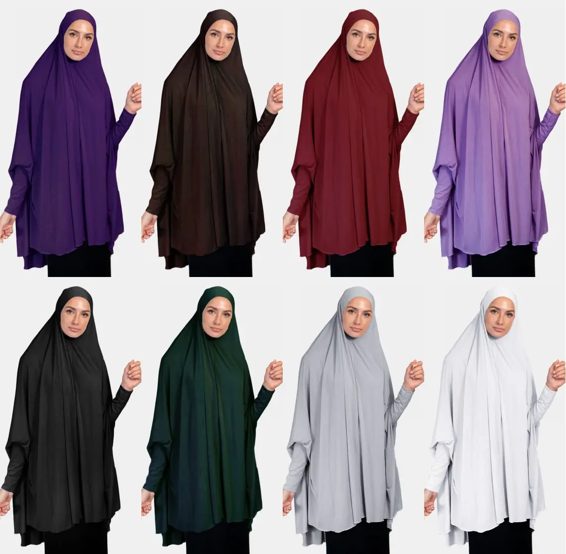 Ramadan Women Muslim Khimar Abaya Long Hijab Jilbab Burqa Head Scarf Islamic Prayer Garment Overhead Turban Hijab Shawls Wraps