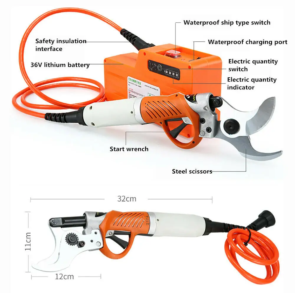 Electric Pruner, Electric Metal Cutting Shears 45 mm Two Prong Electric Pruning Shears