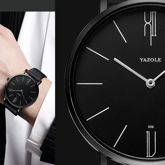 YAZOLE D 506 Brand luxury mens watches hot sales 2020 minimalist custom quartz watches leather wristwatches private label watch