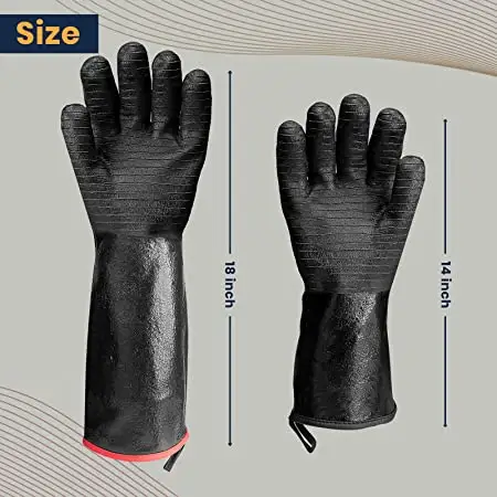 Термостойкие перчатки 932F, 14-дюймовые водонепроницаемые с длинным рукавом, неопреновые перчатки для гриля, для жарки