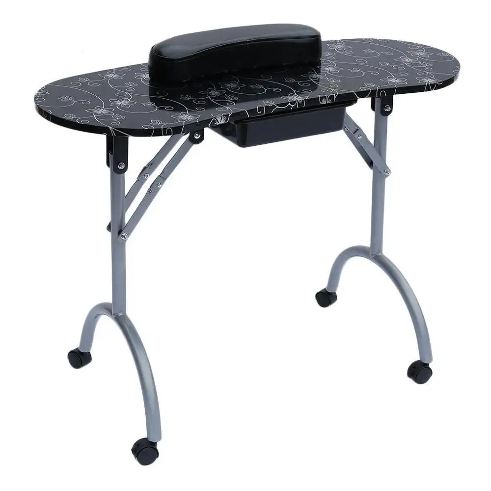 portable nail table foldable manicure table with ABS drawer