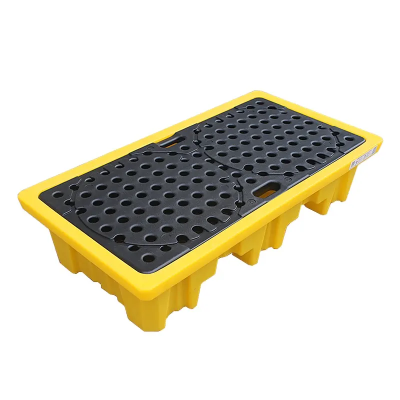 Virgin Hdpe Yellow detachable factory storage Plastic 2 drums spill chemical pallets shipping transportation