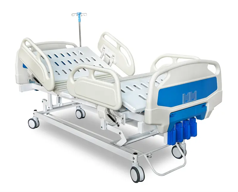 BT-AM001 пациента больницы уход на дому, сертифицированные 5-функции по эксплуатации кровати с матрасом колеса боковые балки 4 рукоятка ручная Больничная койка